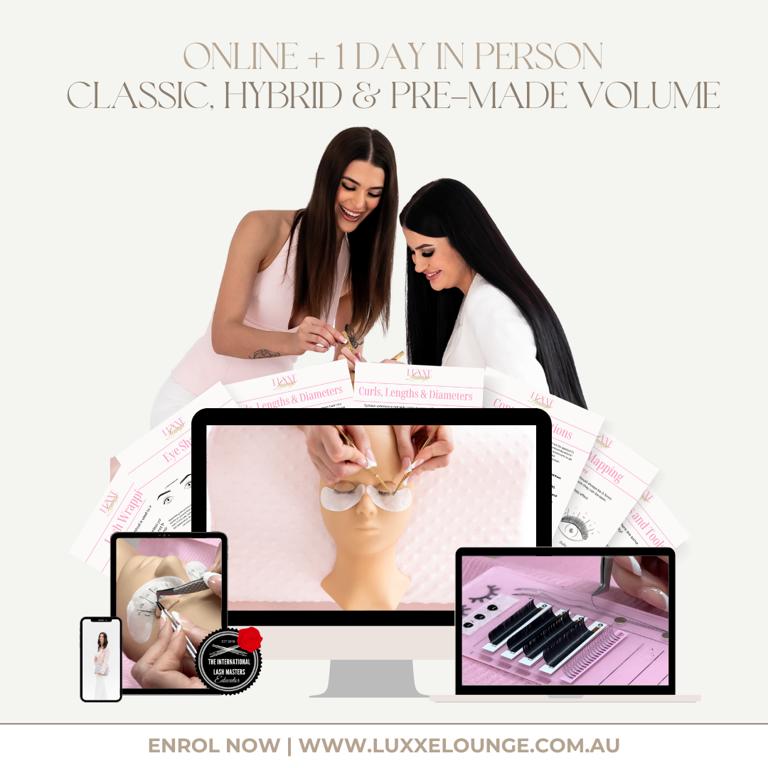 Online + 1 Day IN-PERSON Lash Course - Classic, Hybrid & Premade Volume